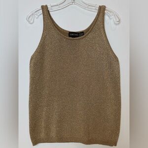 Jeanne Pierre Metallic Gold Knit Tank Women’s Medium